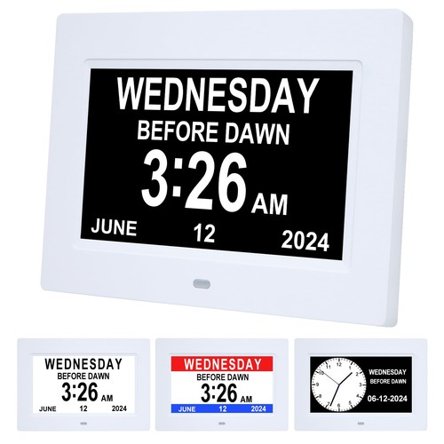 Dementia clock with day - with,