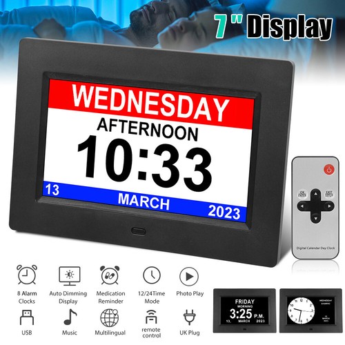Digital alarm clock - clock, day
