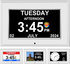 CAZOKASI Clock with Day and