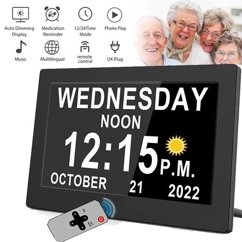 Digital alarm clock day - day, date
