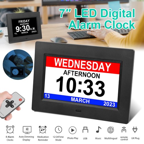Digital alarm clock - clock, day
